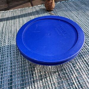 Pyrex Glass Storage Bowl with Blue Lid